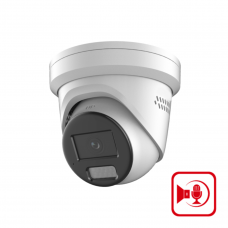 Security Camera System  - 4MP ColorVu Acusense White Turret IP Camera 2.8mm + 2-Way Audio, Strobe Light /Siren